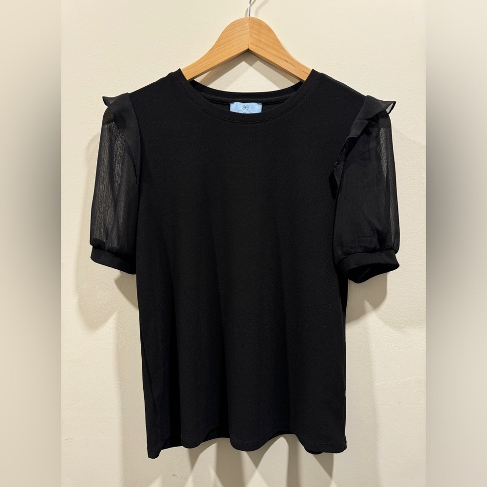 Cece Black Short Sleeve Blouse - Size XS